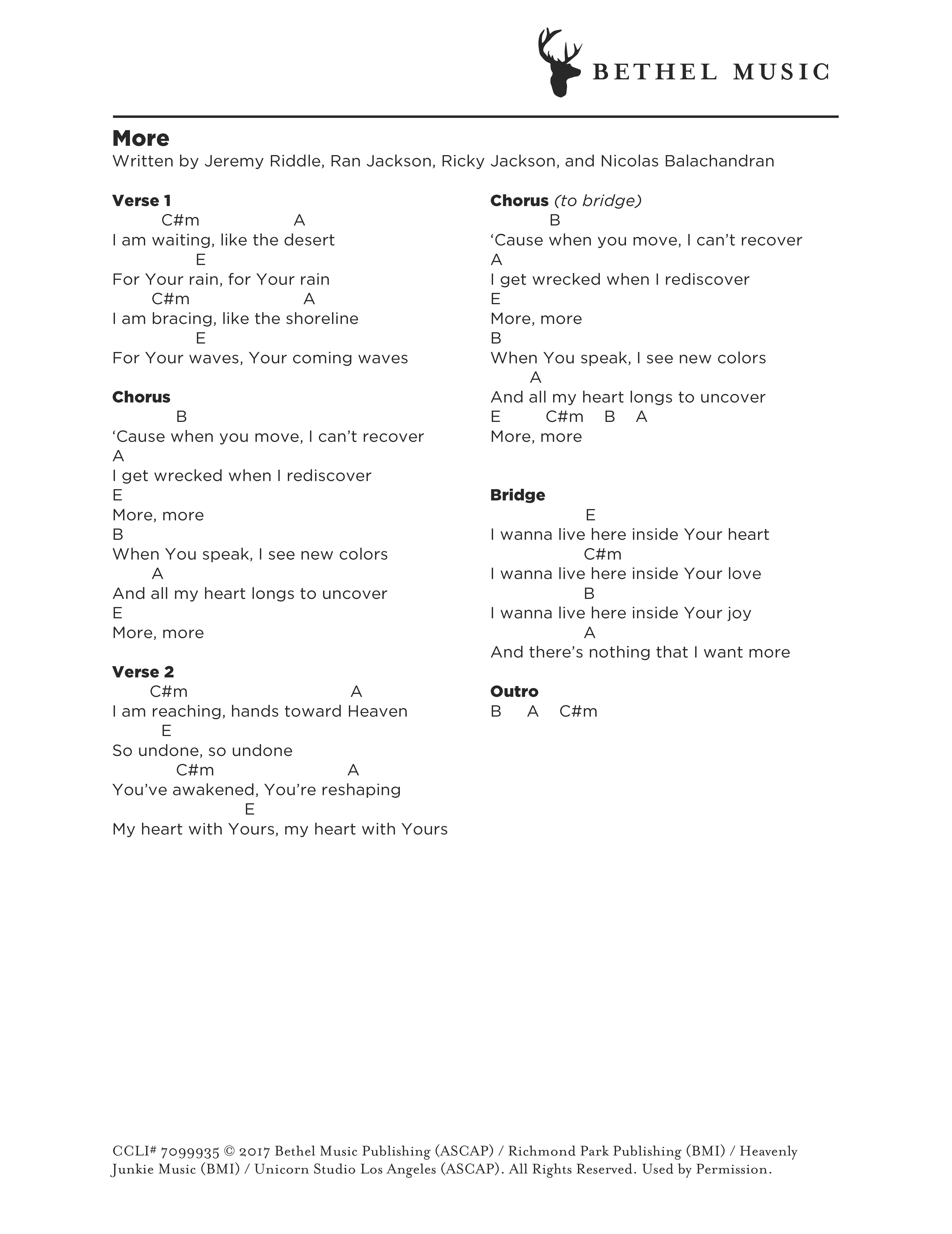 ChordChart_JeremyRiddle_More Bethel Music